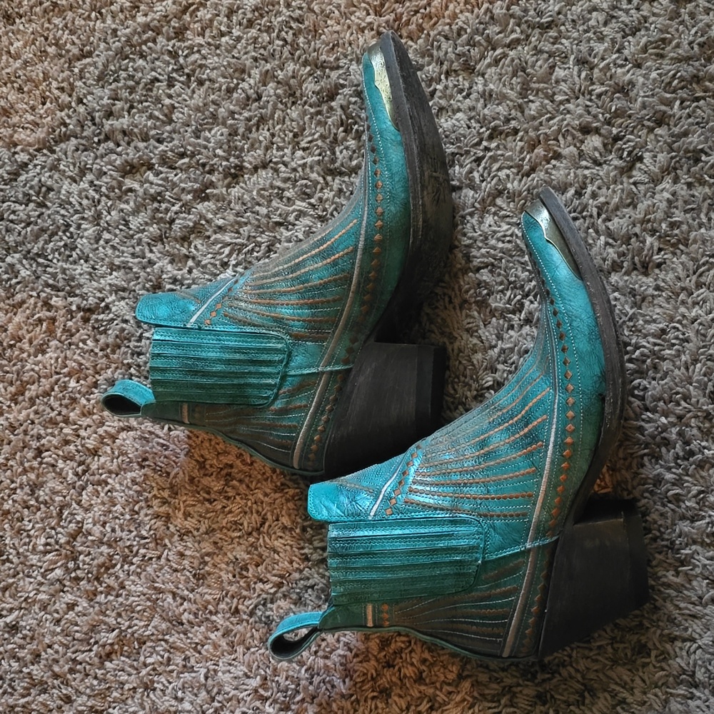 Old Gringo Teal and copper Cowboy booties